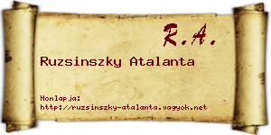 Ruzsinszky Atalanta névjegykártya